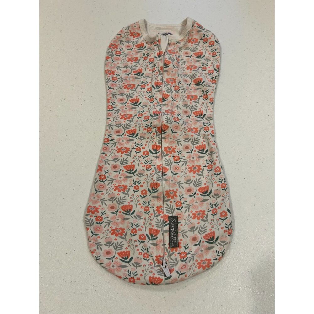 Newborn Baby Swaddle Me Sweet Blossoms Floral Zip